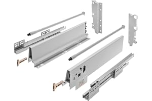 GTV - Modern Box Schublade I L=500mm H=210 mm I Grau I Leises Schließen I Belastung bis zu 40 kg I Einfache Installation I Synchronisation des Fahrweges der Führungen I PB-D-KPL500C