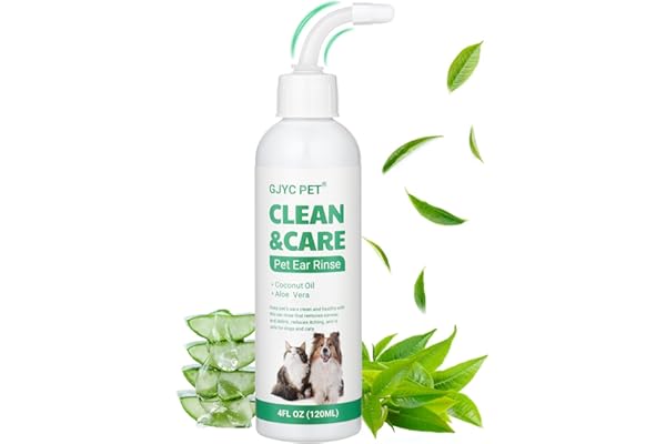 Nettoyant Oreille Chien, Rinçage d'oreille de Chien, Gouttes d'oreille de Chien arrêtent l'inflammation et Les démangeaisons de l'oreille, nettoyant d'oreille d'animal de Compagnie pour Chien et Chat
