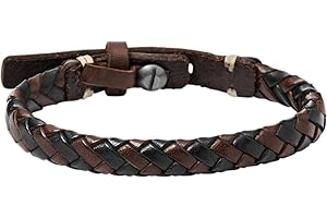FOSSIL Bracelet pour hommes en cuir multibrins à texture