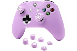 RALAN Purple Controller Skin for Xbox One, Anti-Slip Silicone Controller Cover Protector Case Compatible with Xbox One S/X with 6 Thumb Grip.