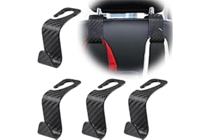 LJFEA Crochets pour appui-tête de voiture, crochets universels pour dossier de siège de voiture, support pour appui-tête de siège arrière de voiture, noir (4 pièces)