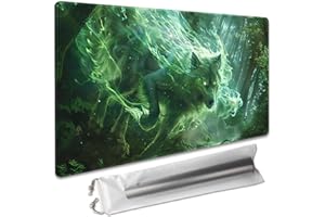 SIXTORE Premium-Brettspiel, 61 x 35,6 cm, TCG-Spielmatte, kompatibel mit OCG CCG RPG MTG Spielmatten, Mauspad, Schreibtischunterlage (040322-Grüner Wolf)