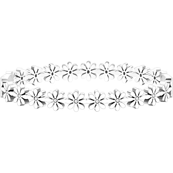 Bracciale Con Perle A Forma Di Margherite Per Donna, In Acciaio Al Titanio Con Catena Regolabile, Gioiello Per Ballo Di Fine Anno E Regali - 3