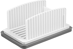 HAIJED Bread Slicer for Homemade Bread, Adjustable Width Bread Cutting Guide with Crumb Tray, Foldable and Compact Bread Cutter Slicer, Bread Slicing Tool for Bread Loaf Sourdough Sandwich