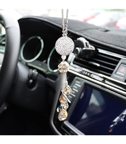 Bling Kristall Auto Rückspiegel Anhänger - Teufel Kopf Strass Dekoration