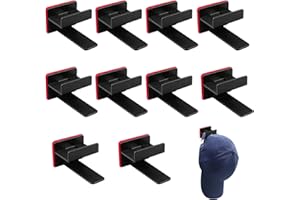 CATELL 10 Stück Selbstklebende Hut-Halter Cap Halterung Wand Adhesive Hat Rack Cap Halter Minimalistischer Huthalter Organizer kein Bohren für Wandmontage für Alle Arten Von Hüten Schals Kopfhörer(Schwarz)