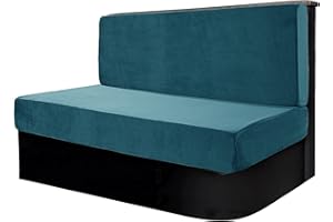 SYLC 2 Stücke Wohnmobil Esstischkissenbezüge Samt Ersatzbezüge Für Wohnwagen Bezug Für Sitzgarnitur RV Esstischsitzbezüge Anhänger Überzügen Sofakissen (Grey Teal,Set of 2)