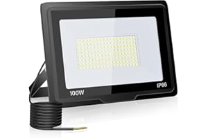 toobettp Faretto LED da Esterno 100W, Faro Led Esterno 10000LM 6000K Bianco Freddo Faretti Led IP66 Impermeabile per Giardino Garage Parcheggio Cortile
