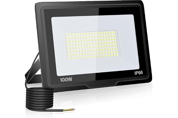toobettp Projecteur Led Extérieur 100W, Spot Led Exterieur 10000LM 6000K Blanc Froid IP66 ImperméAble Projecteur Exterieur Pour Jardin Garage Patio Grange Cour