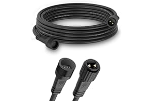 Dalugo Przedłużka zewnętrzna 5m do żarówek G40, klasa wodoszczelności IP65, idealna do solarnych świateł, kurtyny świetlnej, lampek bożonarodzeniowych