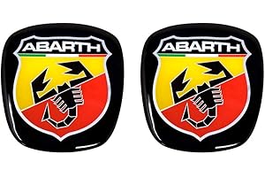 Abarth 32010 3D-Aufkleber, Logo vorne + hinten, offizielles Wappen für Fiat 500