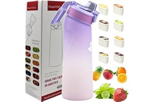 Putextile Borraccia 3.0 con 1 cialde aromatizzate, set starter up da 700 ml, senza BPA, con cialde aromatiche profumate, tazza per zucchero e acqua per regalo (Color E+1 Random POD)