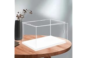 Vetrina MEEC in acrilico trasparente, per il montaggio della scatola da bancone con fondo bianco, personaggi d'azione (50 x 20 x 25 cm)