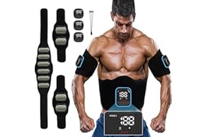 Erysin Bauchtrainer EMS Trainingsgerät, Elektrostimulatoren Massagegeräte, Aluminiumblech Muskelaufbau ABS/Bauch/Arm/Bein Anzeige des Kalorienverbrauchs Rückenmuskeltrainer Gürtel Sport Fitness