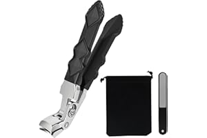 ICYWINK Cortauñas pies profesional, Cortauñas Afiladas, Cortaúñas para Uñas Gruesas Personas Mayores, Cortaúñas Ergonómico para Uñas Gruesas, con Lima de Uñas, para Hombres y Mujeres (negro)