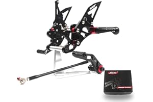 Arashi (Versión 2.0) Ajustables Reposapiés Estriberas Retrasadas para Suzuki GSXR 600 750 2006-2010 Accesorios motocicletas Clavijas de pie Pedales GSX R600 R750 GSXR600 GSXR750 Negro K7 K8 K9