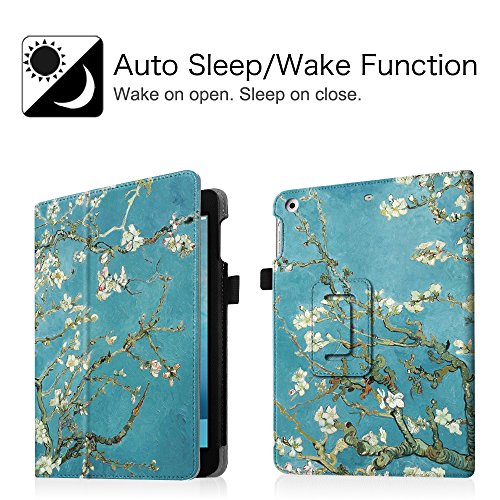 Fintie Apple iPad mini 1 / 2 / 3 Hülle – Slim Fit Foilo Kunstleder Schutzhülle Tasche Etui Case Smart Cover mit Auto Schlaf / Wach, Standfunktion für iPad mini 3 / 2 / 1, Mandelblüten - 2