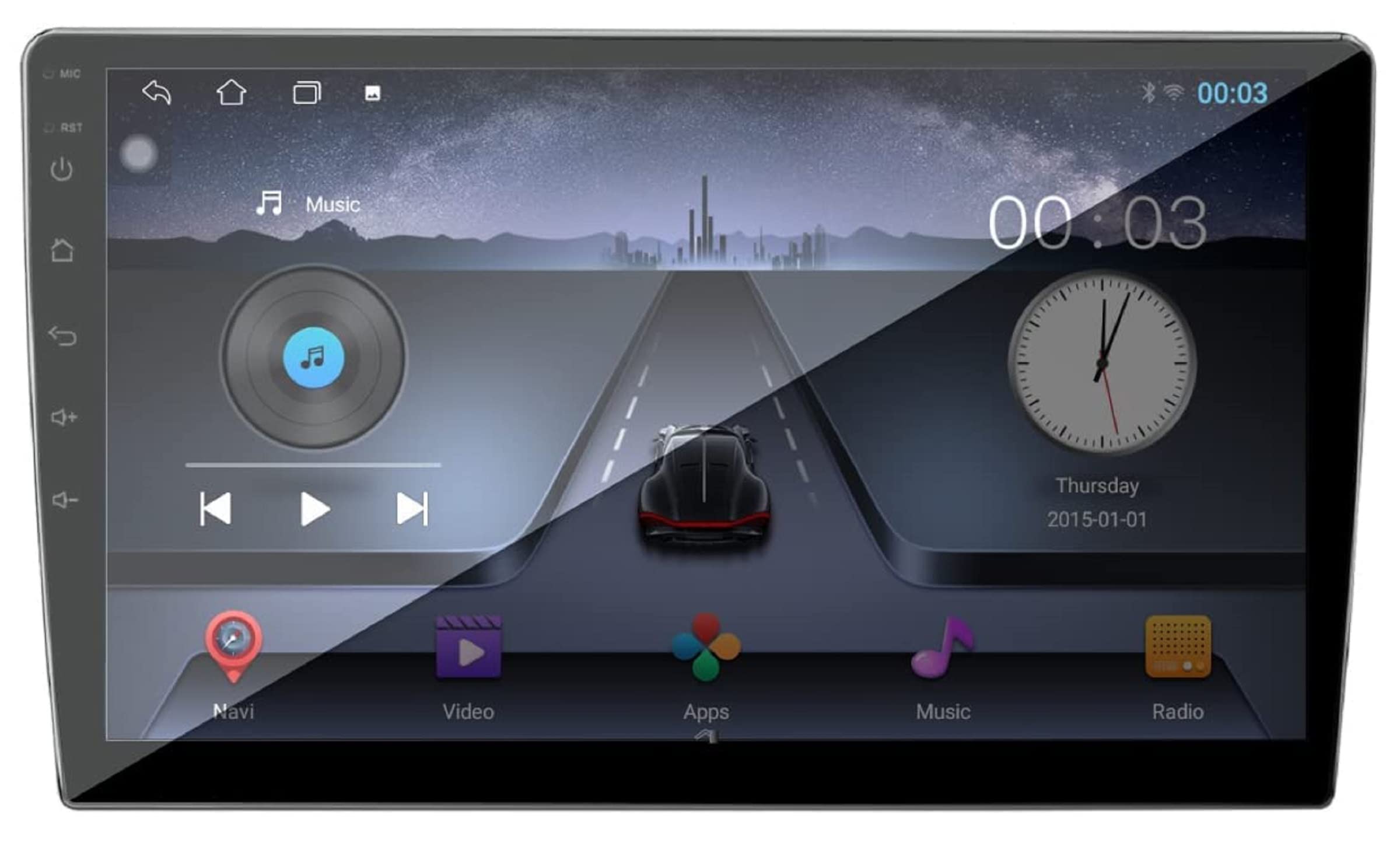 Auto Snap 9 Touch Screen Double Din Player Android 12 Gorilla Glass IPS Display Car Stereo 2GB Ram/32GB ROM with Navigation/Mirror Link Steering Wheel Control