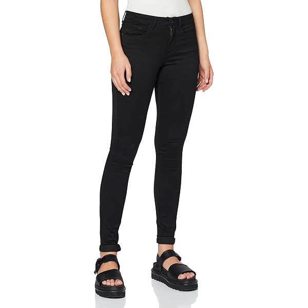Jeans Extra Skinny Tom Tailor Denim NELA Para Mujer - Color Negro Tipo Cuero, Talla 26W/32L