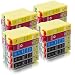 Produktbild ms-point® 20 kompatible Druckerpatronen für Epson Epson Stylus S22 / SX125 / SX130 / SX230 / SX235 W / SX420 W / SX425 W / SX430 W / SX435 W / SX440 W / SX445 W / Office BX 305 F / BX 305 FW / BX 305 FW Plus Patronen kompatibel zu T1281 T1282 T1283 T1284
