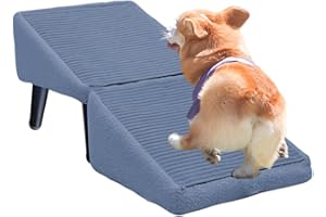 AUFQUWK Rampa para Sofá para Perros, Escaleras Divididas Antideslizantes, Escalones Plegables para Cama para Perros, Escaleras Y Escalones De Mascotas Portátiles Multifuncionales, Rampa para Mascotas 2 En 1