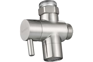 Tecmolog Sink Diverter Brass Faucet Diverter Valve 22mm 3 Way Faucet Splitter for Bathroom and Kitchen Faucet Brushed Nickel, SBA021CNA