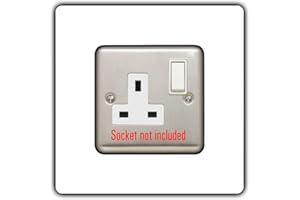 EWOLDS Single Socket Surround | Square | Acrylic Back Panel or Finger Plate | Light Switch Plug (White)