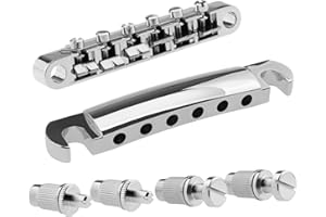 Be In Your Mind E-Gitarre Tune-o Matic Saitenhalter & Bridge Set Silber Mit 4 Stk. Bolzen Montagezubehör für Epiphone Les Paul Gitarrenersatzteile Roller Sattel Brücke Tune-o-matic-Steg Saitenhalter