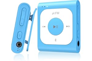 AGPTEK 64GB Lettore MP3 con Bluetooth 5.3, A53PL Lettore Musicale Portatile - con Radio FM, Funzione Shuffle, Senza Bisogno del Telefono, Mini Player Perfetto per Lo Sport (Blu)