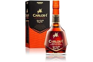 CARLOS I Brandy de Jerez Solera Gran Reserva | Made with Grape and Aged in Centuries-Old Casks Following the Traditional System of Criaderas and Solera. 40% Alcohol by Volume - Bottle Size 70cl
