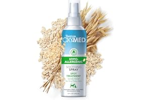 TropiClean OxyMed Hypoallergenes Anti-Juckreiz-Spray für Hunde, 236ml - Made in USA - Feuchtigkeitsspendend für trockene Haut - Sanfte Juckreizlinderung bei Allergien & Hot Spots