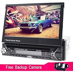 Copia de seguridad cámara + foiioe Single DIN 7 pulgadas pantalla táctil estéreo Wince coche de navegación GPS HD Autoradio Bluetooth FM AM RDS Video Receptor usb aux volante control DVD CD 1 Din