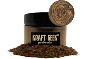 KRAFT GEEK Premium Bronze Mica Powder 50g. Powder Dye for Epoxy Resin Pigment Natural Soap Colouring, Candle, Slime, Bath Bombs, Makeup, Nail, Fabric, Fabric dye, Wax Melts etc.