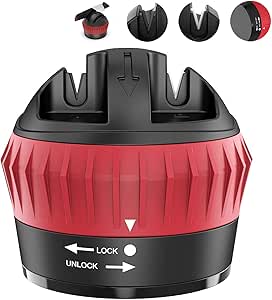 TEMINICE Knife Sharpener with PowerGrip - 2-Stage Professional Knife Sharpening Tool Helps Repair, Restore and Polish Blades,Non-Slip Suction Cup Design,Safe and Easy to Use