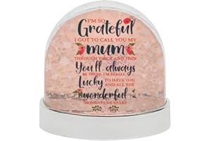 GETAGIFT I'm so Grateful to call you my mum Snow Globe Dome Glitter Shaker, Mother’s Day special Lovely Message to Mum, Mummy, Mom, Godmother, Grandma. (Silver)