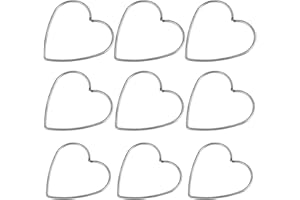 BESPORTBLE Wire Heart, 9PCS Dreamcatcher Hoop Rings Love Heart Shape Iron Dreamcatcher Hoop Handmade Macrame Ring Wedding Wreath Decor for Women Men Beginner