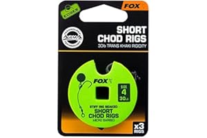 FOX HEAD Fox edges micro barbed chod rigs for fishing, Stiff Chod Rig 30lb sz5 Short
