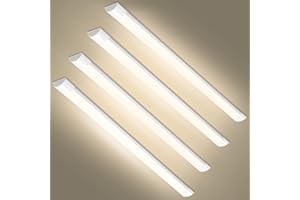 Viugreum 4 Pack 20W LED Deckenleuchte Röhre Licht 60CM, mit 2400LM in Neutralweiß 4000K, 130° Abstrahlwinkel für Badzimmer Wohnzimmer Küche Garage Lager Werkstatt