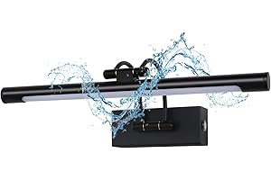 MantoLite Dimmable LED Black Bathroom Wall Light 3 Color Temps Wall Lamp for Pictures Frame Gallery Ajustable Indoor Wall Sconce Hotel Bedside Cabinet Bathroom Over Mirror Light Fixture 10W 40CM