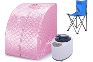 POPSPARK Cabina Sauna a vapore Sauna domestica in casa Bagno di vapore portatile a casa Mobile Sauna Spa (Rosa)