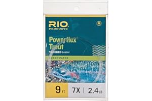 Rio Powerflex Trout Fly Fishing Leaders, 9 Foot - 6 Pack