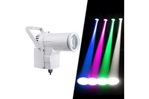 ‎WECAN Führte Pinspot, DMX 12w farbenreiches RGBW 4IN1 geführtes Scheinwerferlicht, Gebrauch für Spiegel-Ball, Fenster-Anzeige in der Butike, Disco, Ballsaal, KTV, Bar, Verein, Partei, Hochzeit