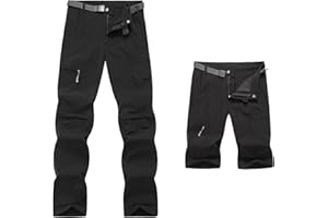 GITVIENAR Męskie spodnie trekkingowe z odpinanymi nogawkami, spodnie funkcyjne, oddychające, szybkoschnące, softshellowe, na lato, elastyczne, lekkie, do uprawiania sportu, na kemping, do aktywności