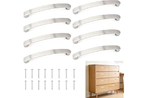 Tbintul 8 stycken möbelhandtag, borrhålsavstånd 96 mm stånghandtag, skåphandtag silver med 16 skruvar, aluminiumskåphandtag, köksskåp, skåphandtag för kök, skåp, lådor