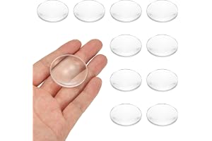 PATIKIL 10-pack biconvex lins, 37 mm dia. 42 mm brännvidd asfäriska optiska linser förstoringsglas pappersvikt akryl dubbel k