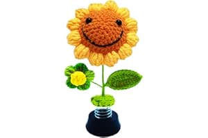 Tongyixin Wackelfigur Auto Deko,Wackeldackel FüRs Auto,Gestrickte Sonnenblume Wackelfigur,Eltern Dashboard,Lustige Geschenke FüR MäNner Frauen Familie Und Freunde