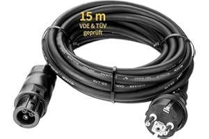 Avoltik Wechselrichter Anschlusskabel 15m I Wechselrichter Kabel 3 polig mit Betteri BC01 Female Buchse I Solar Anschlusskabel Schuko zum AC Anschluss I Adapter für Balkonkraftwerk Mikrowechselrichter