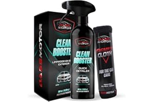 BASS MOTOR BassMotor Limpiador en seco todo en uno Exterior Coche para Limpieza Sin Agua Exterior de Carrocería Cristales Moto Uso Fácil - Clean Booster 500ml + Bayeta Premium