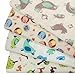4 x Luxury Super Soft 100% Natural Bamboo Baby Muslin Squares, Blankets, Wipes, Cloths, Swaddling Wrap. Lovely New Design Anti-bacterial Reusable High Quality Muslin/Nappies.