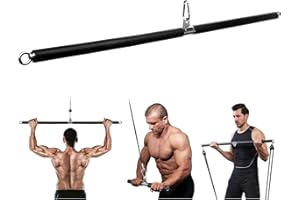 LYNDWIN Barra Poleas Gym, Barra Poleas Gimnasio en Casa para Lat Pulldown Máquinas Barra Espalda Polea con Mosquetón Barra Dorsal Polea Entrenamiento de los Hombros, Espalda, Tríceps